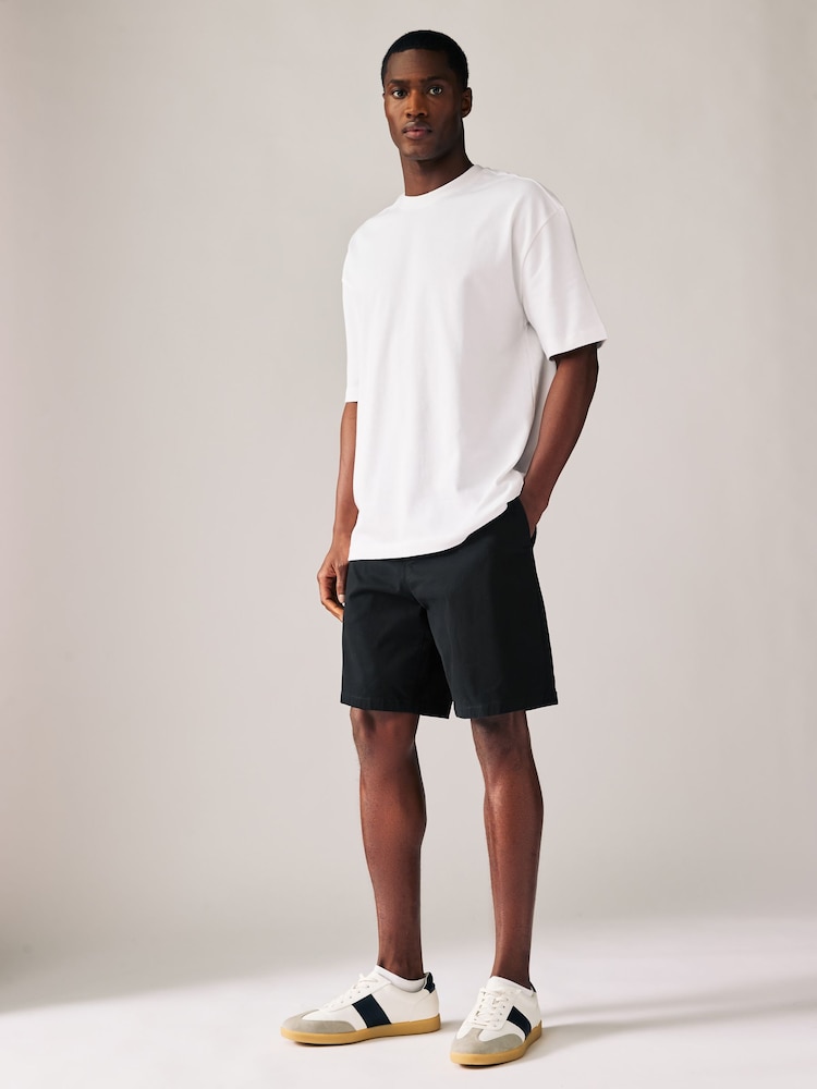 Black/Navy Straight Fit Stretch Chino Shorts 2 Pack - Image 3 of 13