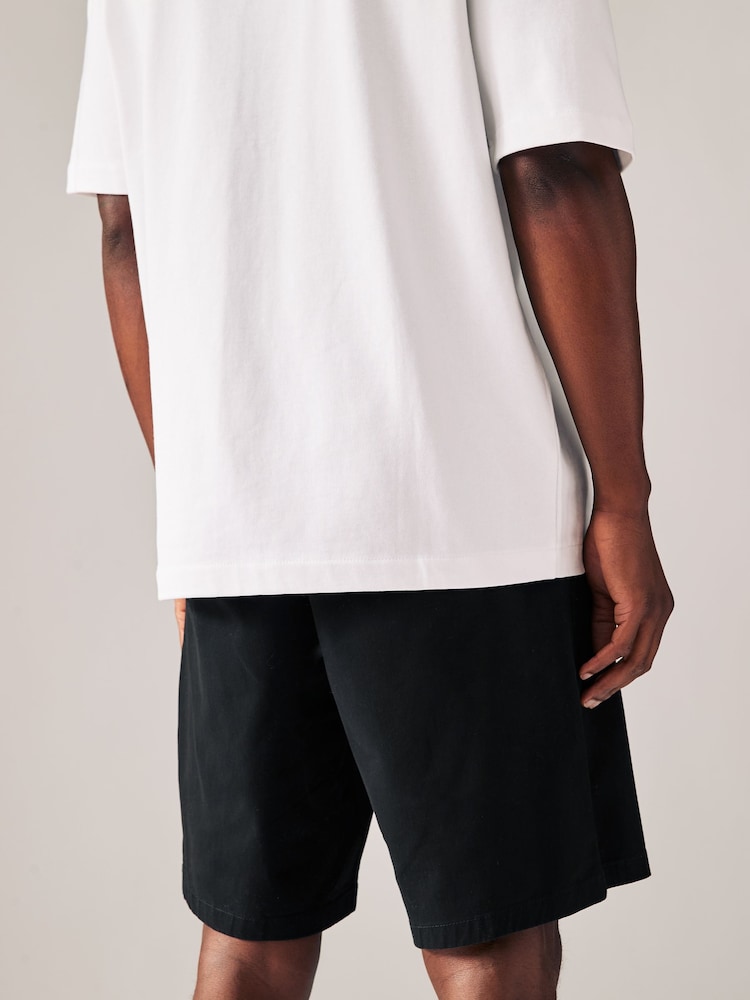 Black/Navy Straight Fit Stretch Chino Shorts 2 Pack - Image 5 of 13