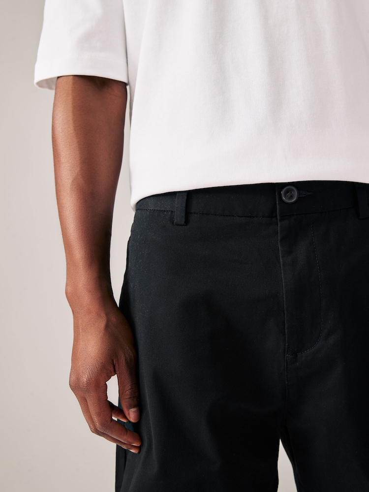 Black/Navy Straight Fit Stretch Chino Shorts 2 Pack - Image 6 of 13