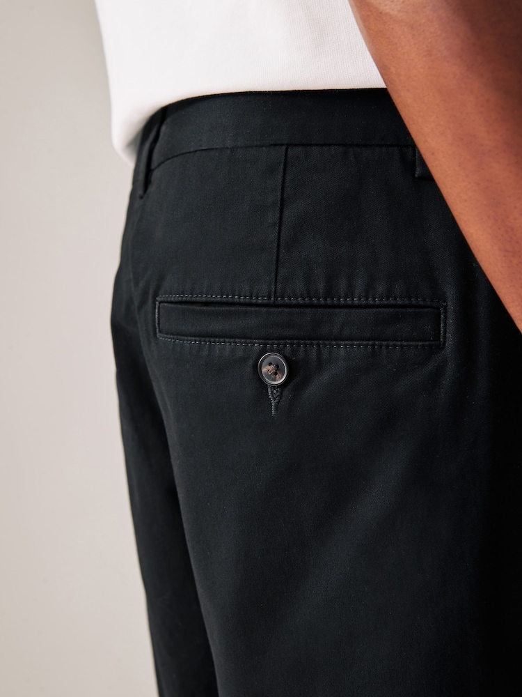 Black/Navy Straight Fit Stretch Chino Shorts 2 Pack - Image 7 of 13