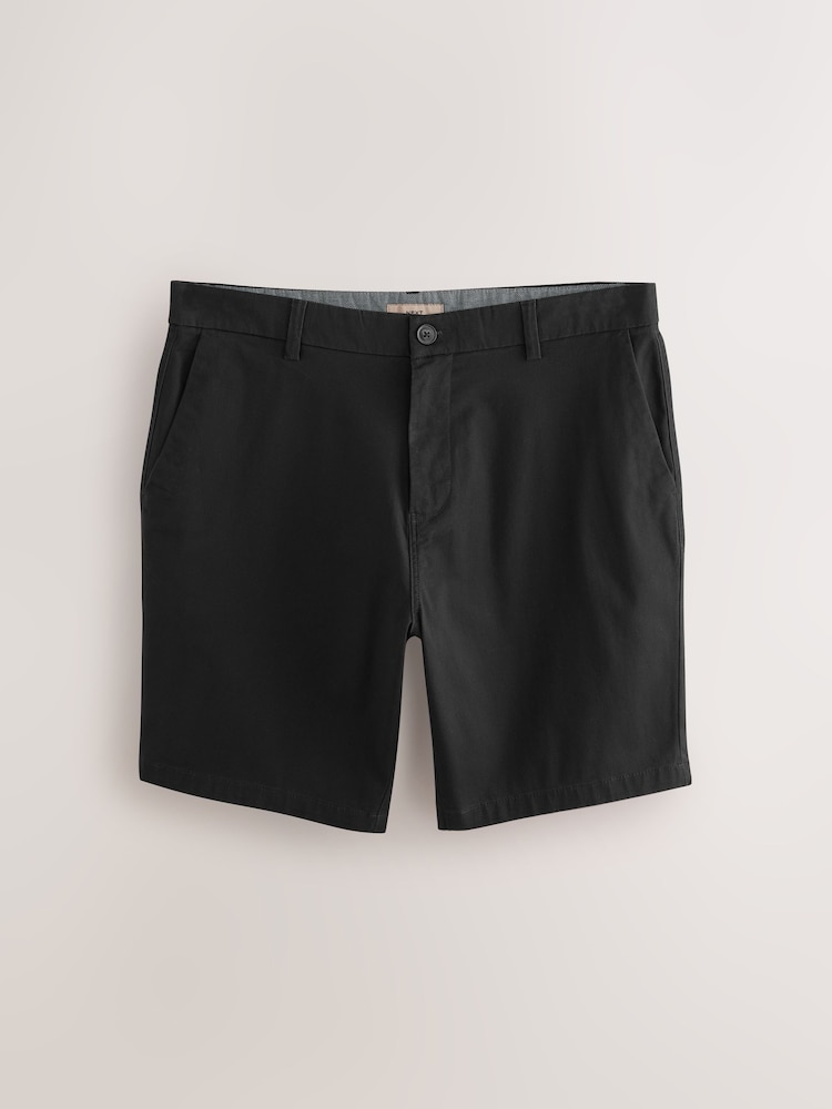 Black/Navy Straight Fit Stretch Chino Shorts 2 Pack - Image 8 of 13