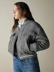 Reiss Tahlia Wool-Blend Padded Bomber Jacket - Imagen 1 de 4