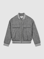 Reiss Tahlia Wool-Blend Padded Bomber Jacket - Imagen 2 de 4