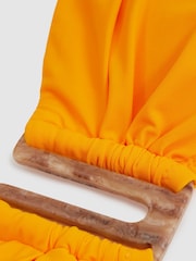 Reiss Yellow Carina Gathered Bandeau Bikini Top - Image 5 of 5