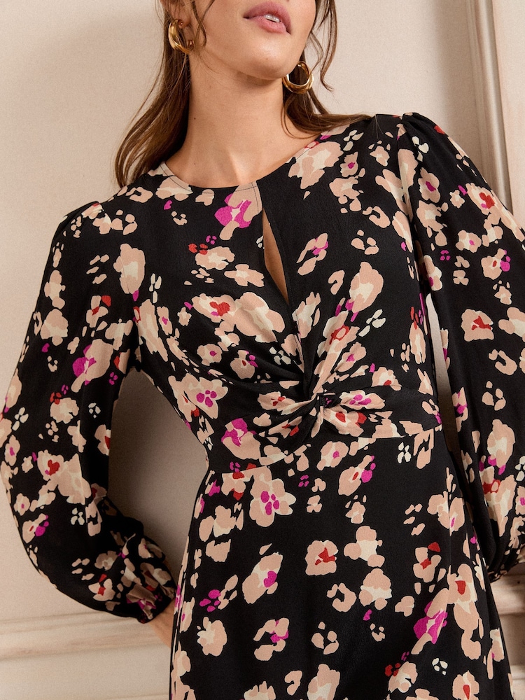 Love & Roses Black Animal Mini Dress - Image 2 of 4