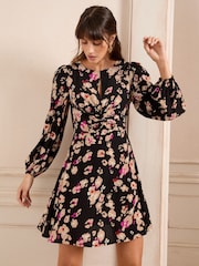 Love & Roses Black Animal Mini Dress - Image 3 of 4