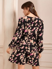 Love & Roses Black Animal Mini Dress - Image 4 of 4