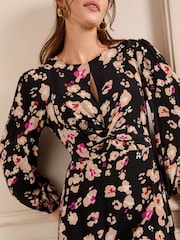 Love & Roses Black Animal Mini Dress - Image 4 of 4