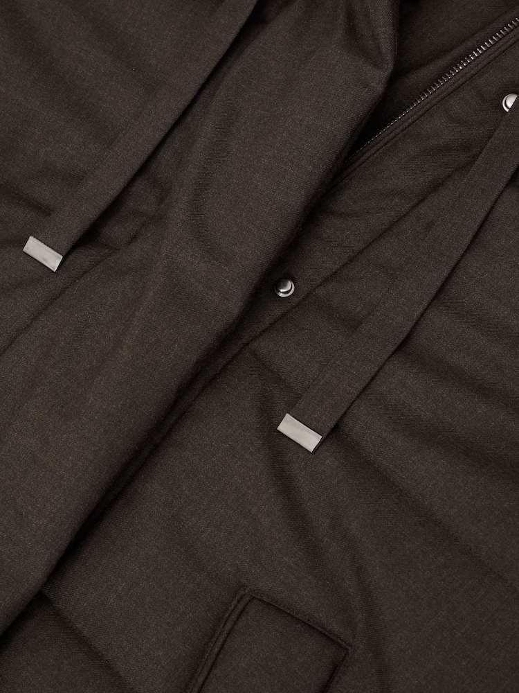Reiss Brown Tory Wool Hooded Puffer Coat - Image 10 of 10 Reiss Brown Tory Wool Hooded Puffer Coat - Image 10 of 10