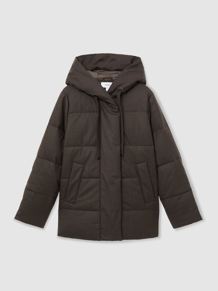 Reiss Tory Wool Hooded Puffer Coat - 9의 이미지 2