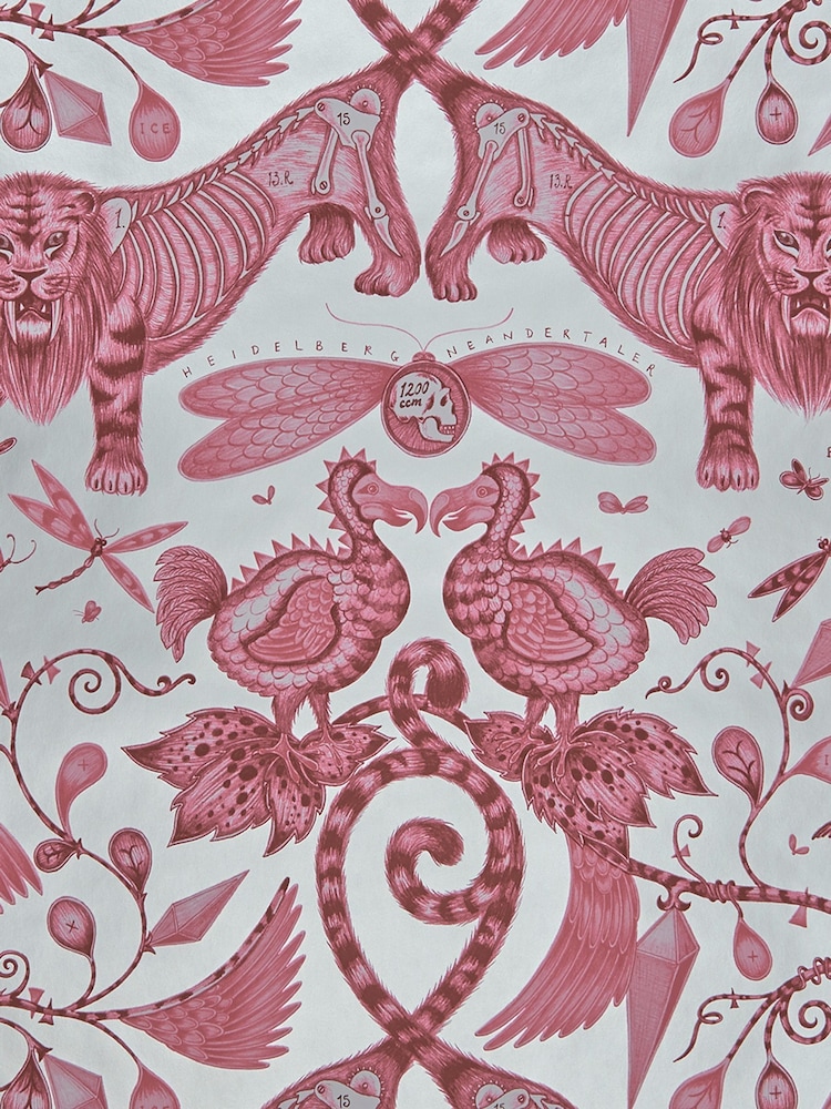 Clarke and Clarke Extinct Magenta Emma J Shipley Extinct 10M Wallpaper - Image 1 of 1