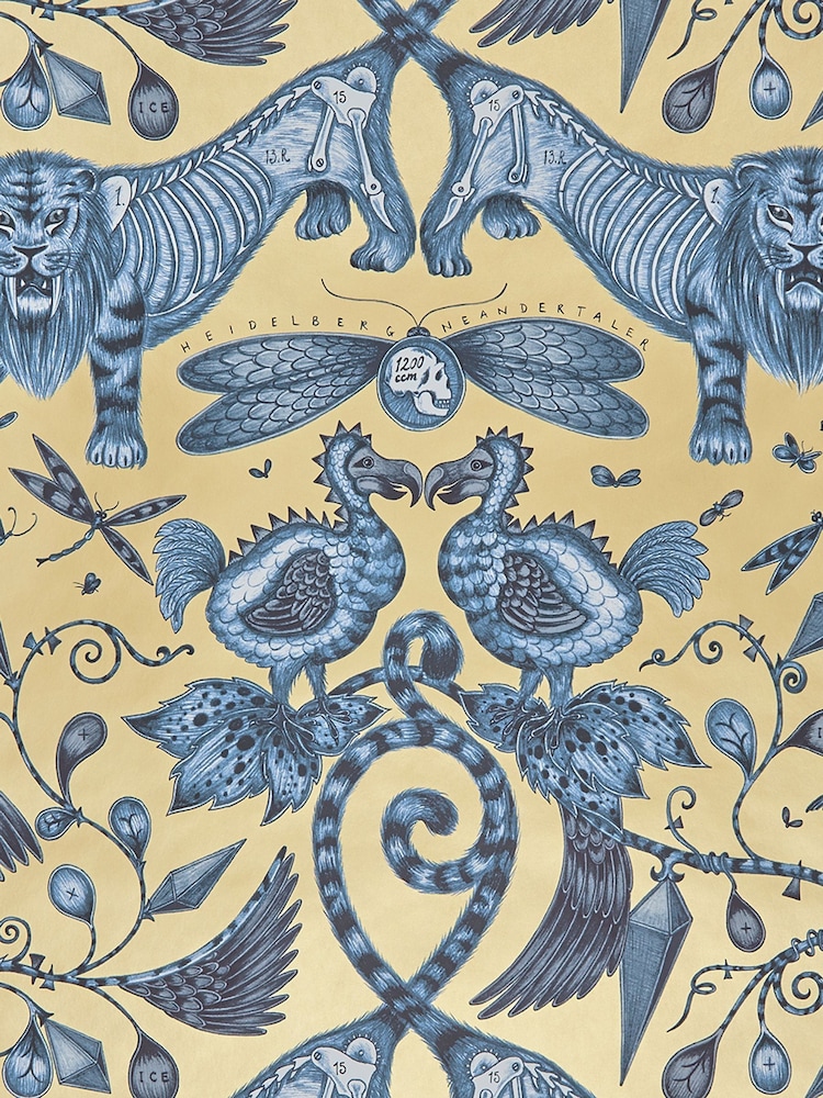 Clarke and Clarke Extinct Blue Emma J Shipley Extinct 10M Wallpaper - Image 1 of 1