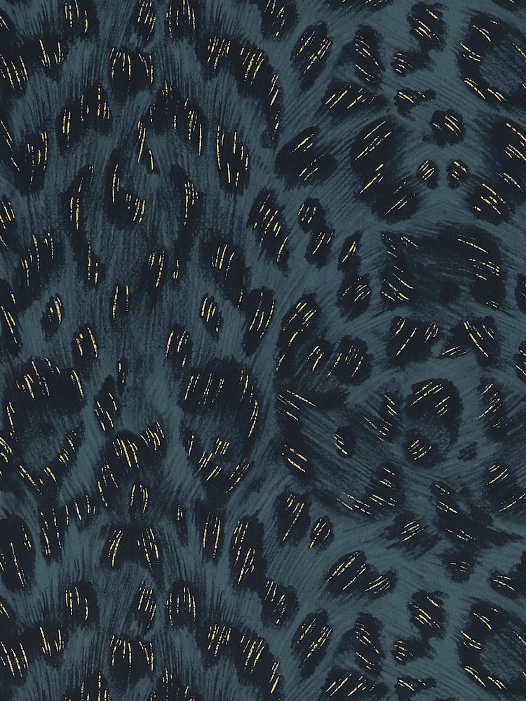 Clarke and Clarke Felis Navy Emma J Shipley Wilderie 10M Wallpaper - Image 1 of 1