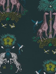 Clarke and Clarke Creatura Teal Emma J Shipley Wilderie 10M Wallpaper - Image 1 of 1