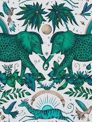Clarke and Clarke Zambezi Green Emma J Shipley Wilderie Zambezi 10M Wallpaper - Image 1 of 1