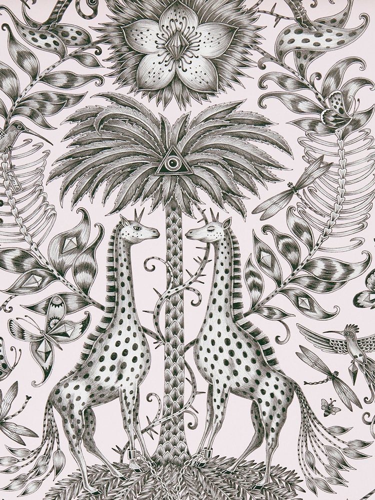 Clarke and Clarke Kruger Pink Emma J Shipley 10M Wallpaper - Image 1 of 1