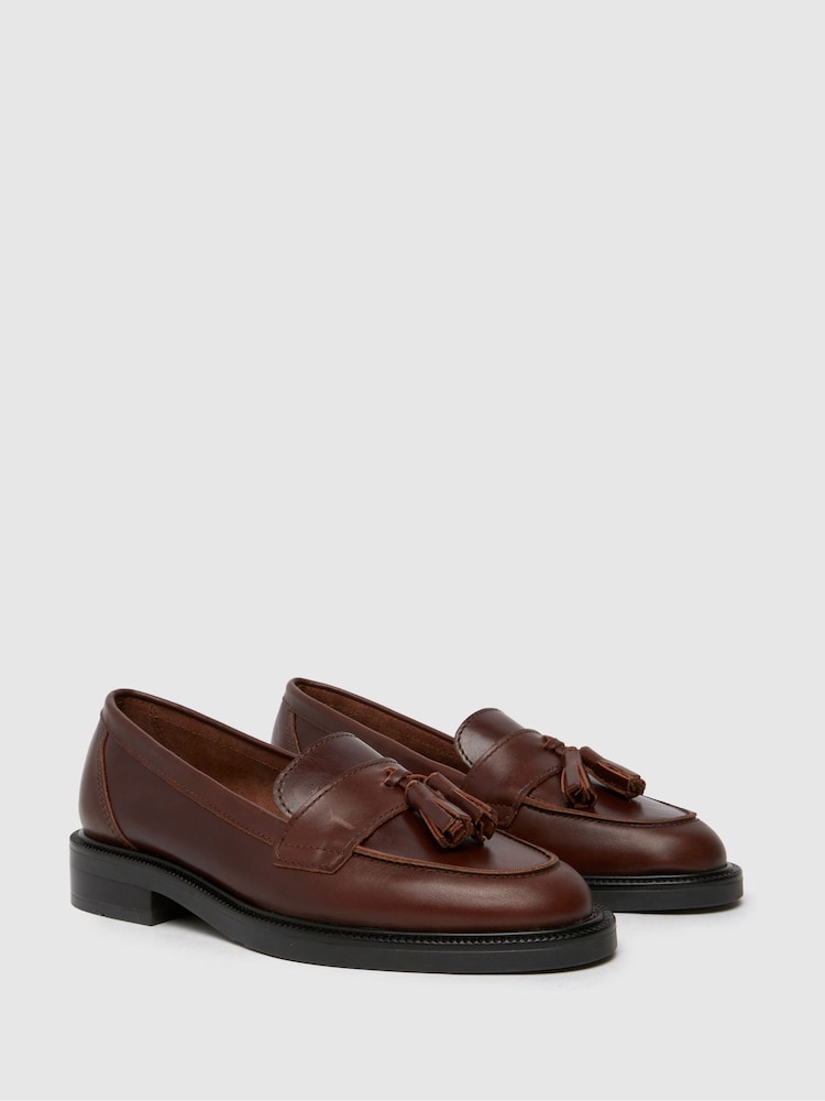 Burgundsko rdeča - Schuh Lina Usnjeni mokasini s čopiči - Slika 2 iz 4 Burgundsko rdeča - Schuh Lina Usnjeni mokasini s čopiči - Slika 2 iz 4