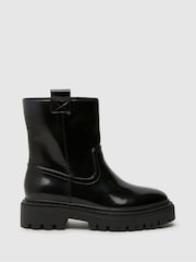 Schuh Alana Pull On Knee Black Boots - Image 1 of 4