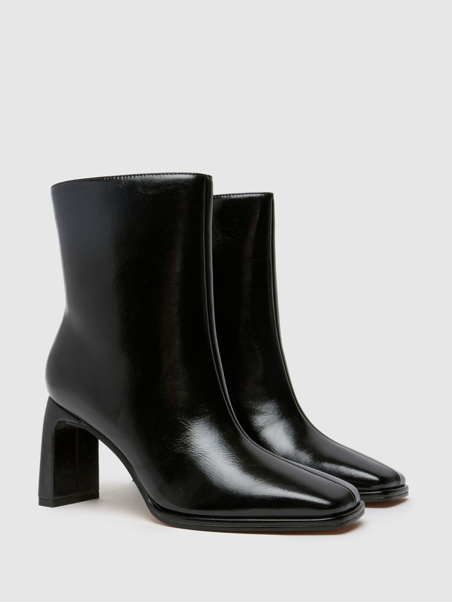 Buy Schuh Becca Square Toe Heeled Black Boots from the Next