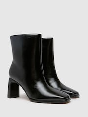Schuh Becca Square Toe Heeled Black Boots - Image 2 of 4