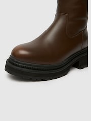 Schuh Wide Fit Delma Pull On Brown Boots - Image 3 of 4