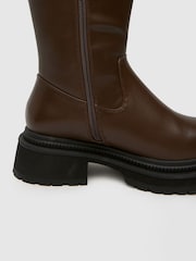 Schuh Wide Fit Delma Pull On Brown Boots - Image 4 of 4