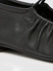Schuh Lindy Leather Ruched Black Ballerinas - Image 3 of 4