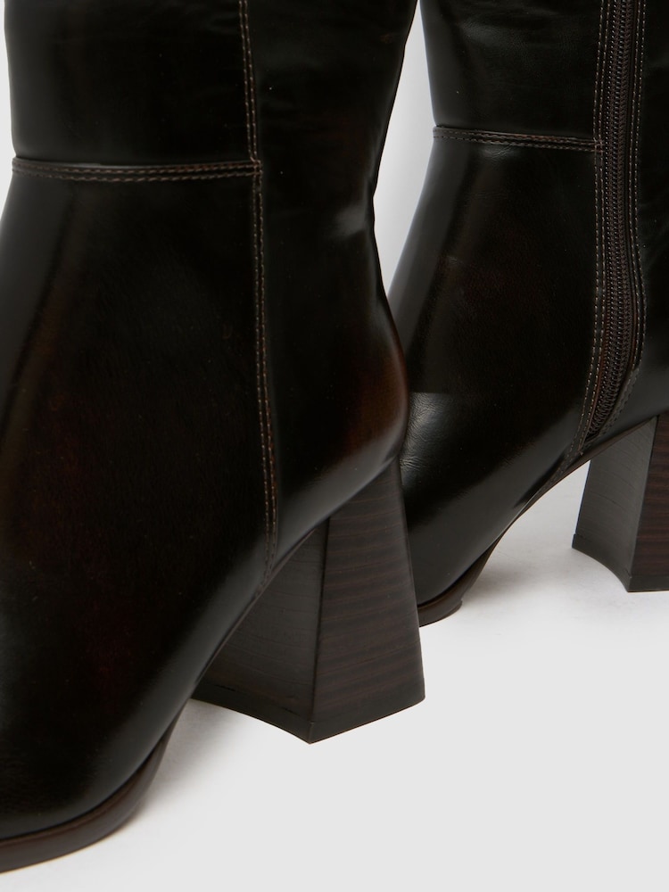 Schuh Dova Block Heel Knee High Boots - Image 5 of 5