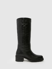 Schuh Damari Leather Pull On Black Boots - Image 1 of 4