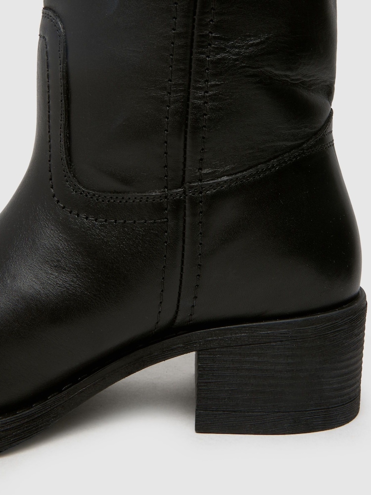 Schuh Damari Leather Pull On Black Boots - Image 4 of 4