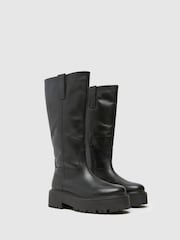 Schuh Darina Leather Pull On Black Boots - Image 2 of 4