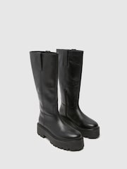 Schuh Darina Leather Pull On Black Boots - Image 3 of 4