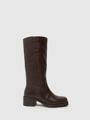 Schuh Damari Leather Pull On Brown Boots - Image 1 of 4