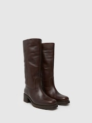 Schuh Damari Leather Pull On Brown Boots - Image 2 of 4