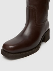 Schuh Damari Leather Pull On Brown Boots - Image 3 of 4