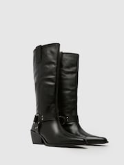 Schuh Dilara Leather Western Black Boots - Image 2 of 4