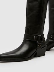 Schuh Dilara Leather Western Black Boots - Image 4 of 4