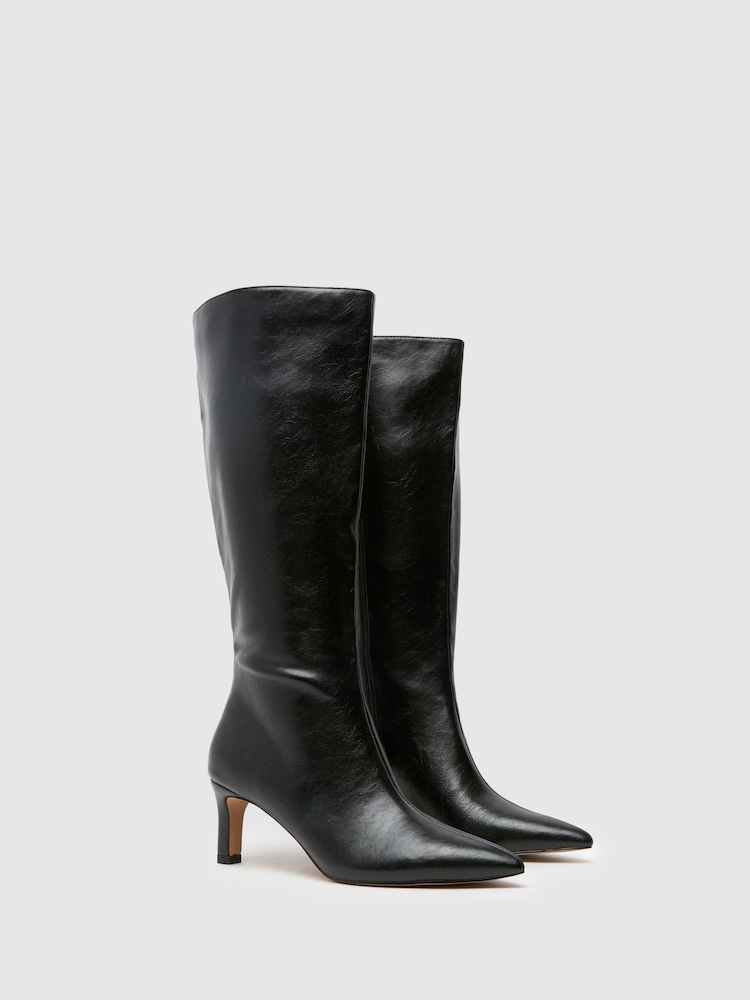 Schuh Dottie Knee High Black Boots - Image 2 of 4