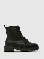 Schuh Wide Fit Andria Lace-Up Black Boots - Image 1 of 4