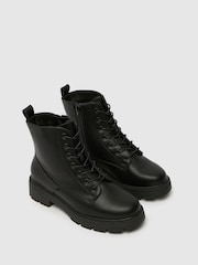 Schuh Wide Fit Andria Lace-Up Black Boots - Image 3 of 4