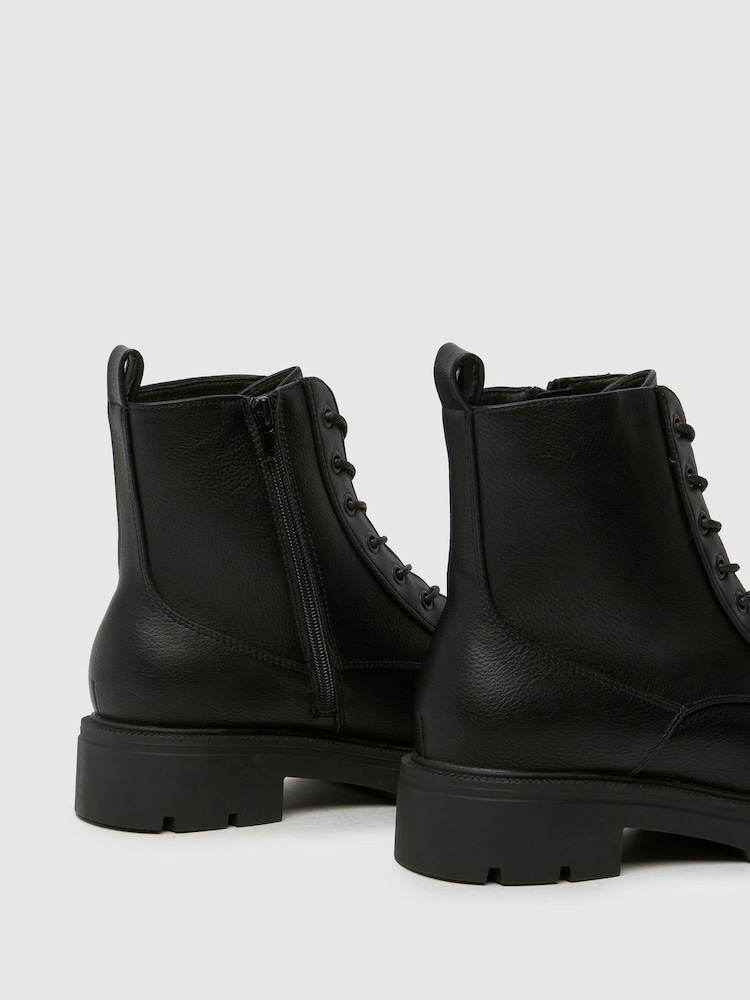 Schuh Wide Fit Andria Lace-Up Black Boots - Image 4 of 4