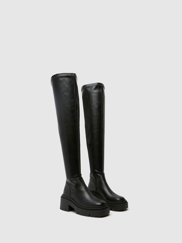 Schuh Black Dinnie Over The Knee Boots - Image 2 of 4