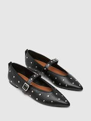 Schuh Lada Studded Black Ballerinas - Image 3 of 4