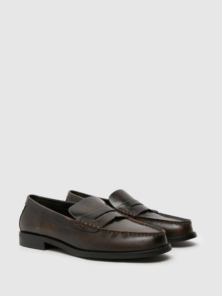 Schuh Lillian Leather Penny Loafers - Image 2 of 4