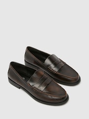 Schuh Lillian Leather Penny Loafers - Image 3 of 4