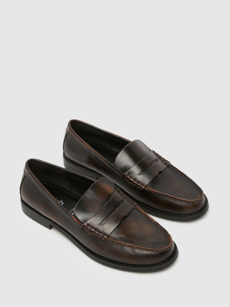 Schuh Lillian Leather Penny Loafers - Image 3 of 4
