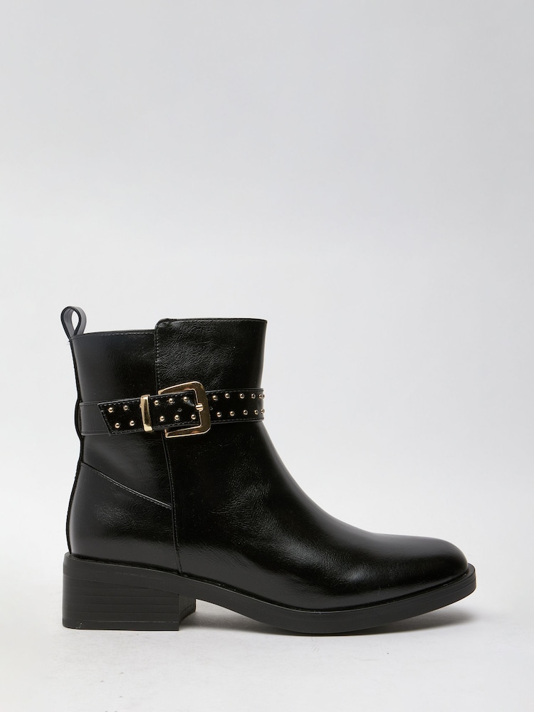 Schuh Billie Hardwear Ankle Black Boots - Image 1 of 4