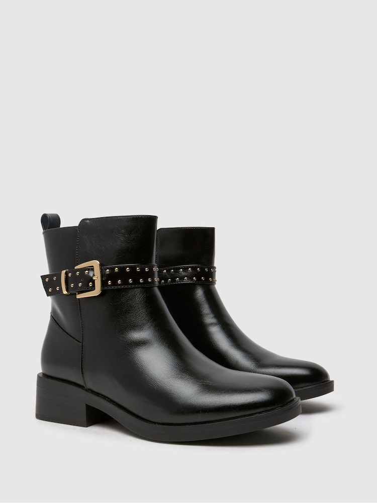 Schuh Billie Hardwear Ankle Black Boots - Image 2 of 4