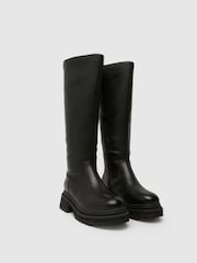 Schuh Wide Fit Delma Pull On Black Boots - Image 2 of 4