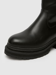 Schuh Wide Fit Delma Pull On Black Boots - Image 3 of 4